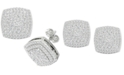Macy's Diamond Square Cluster Stud Earrings (1/2 ct. t.w.) in Sterling Silver